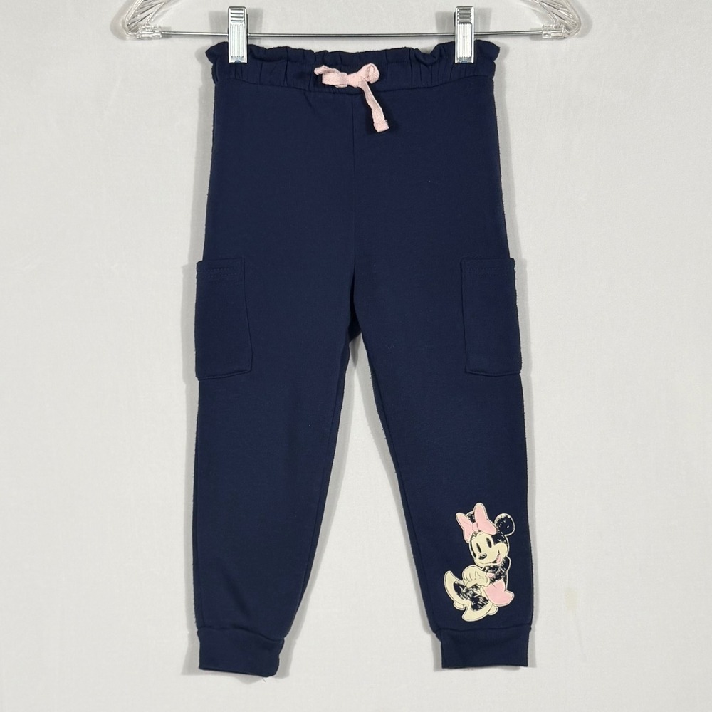 Disney Junior Minnie Mouse Toddler Girls Navy Blue Cargo Sweatpants Size 4T